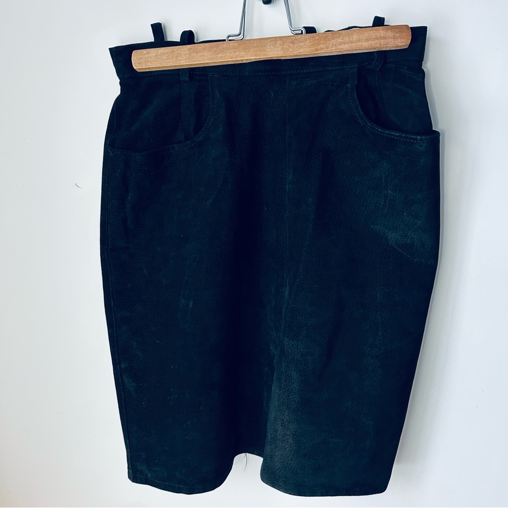 Vintage mint Black Corduroy Skirt